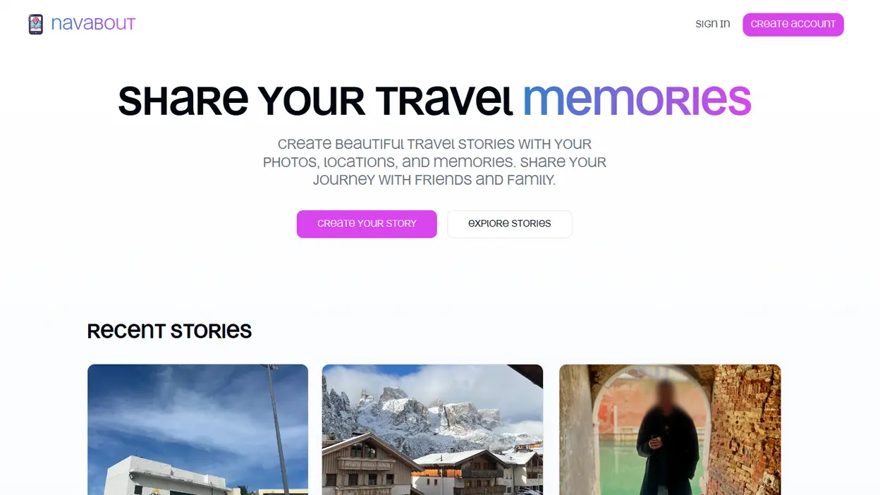 Travel Story Sharing Platform – Navabout cover image
